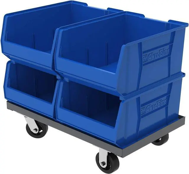 Alt view image 6 of 7 - Akro-Mils 30289 Super-Size AkroBins Plastic Storage Bins, Space-Saving Stackable Bins for Garage, Classroom, Warehouse Organization, 24-Inch L x 18-Inch W x 12-Inch H, Blue, 1-Pack