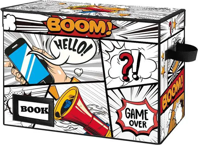 Main image of Collection Comic Book Storage Boxes, Protector Organizer 15.8" X 7.8" X 11.8" Collapsible Short Box Holds 160-180 Comic Book Heavy Duty Bin Container Holder Shelf