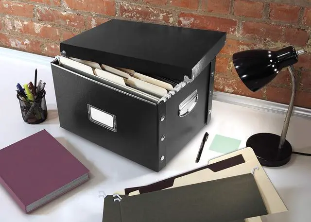 Alt view image 2 of 7 - Snap-N-Store File Storage Box & Organizer - 1 Pack - 16.125 x 13.125 x 9.875 Inch Letter/Legal Size Portable File Box with Lid for Documents - Back To School Supplies for Students - Glossy Black