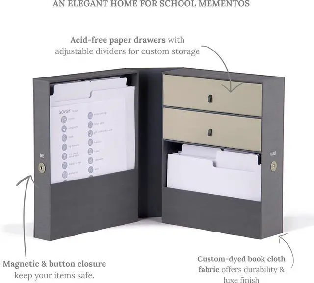 Alt view image 3 of 7 - Savor | Life Essentials & Graduate Keepsake Organizer | Keep High School and College Graduation Memorabilia Organized and Safe in One Convenient Home with this Gift for Students and Grads