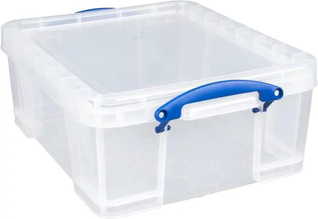 Alt view image 2 of 7 - Really Useful Box 2 Pack 17L Plastic Storage Bins with Snap Lids and Clip Lock, Clear