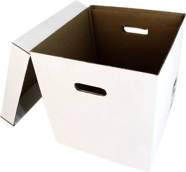 Alt view image 2 of 7 - Durable 12 inch Vinyl Record Storage Box - Heavy-Duty Cardboard Construction with Removable Lid - Holds Up to 90 Records Each - Built Tough for Long-Term, Secure Archival Storage - #12BC13