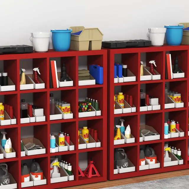 Alt view image 4 of 6 - ZBEIVAN Cardboard Storage Bins Boxes 35 Packs 12x4x4.5 Inches, Easy Assembly Pantry Organizer Bins for Shelf, White