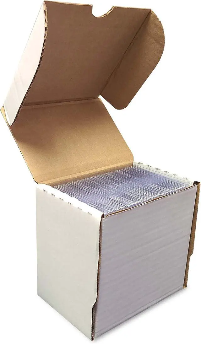 Alt view image 3 of 4 - BCW 5-Inch Semi Rigid #1 Card Holder Storage Box - Holds 130 Semi-Rigid Card Holders - White Corrugated Cardboard - Ideal for Trading, Sports & Collectible Cards