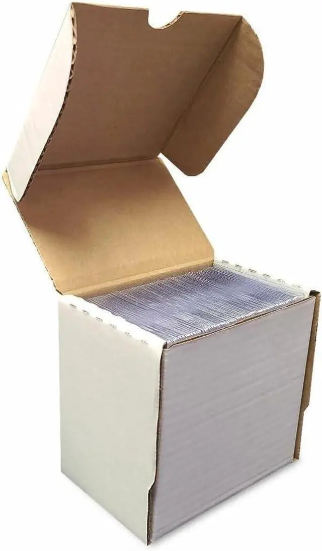 Alt view image 4 of 4 - BCW 5-Inch Semi Rigid #1 Card Holder Storage Box - Holds 130 Semi-Rigid Card Holders - White Corrugated Cardboard - Ideal for Trading, Sports & Collectible Cards