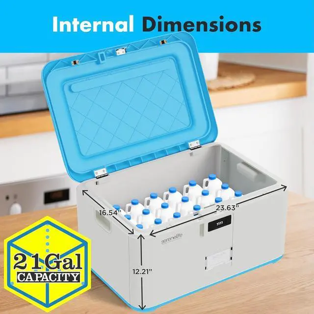 Alt view image 3 of 6 - SereneLife Locking Storage Container Bin, 21 Gallon Capacity Lockable Box, Integrated Combination Lock, Heavy Duty Plastic Trunk With Side Carry Handle Grips, Usable As Item Organizer Or Food Locker