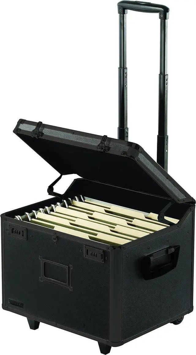 Alt view image 2 of 6 - Vaultz Locking Mobile File Chest, Letter/Legal Files, 17.5" X 15.5" X 14.5", Black