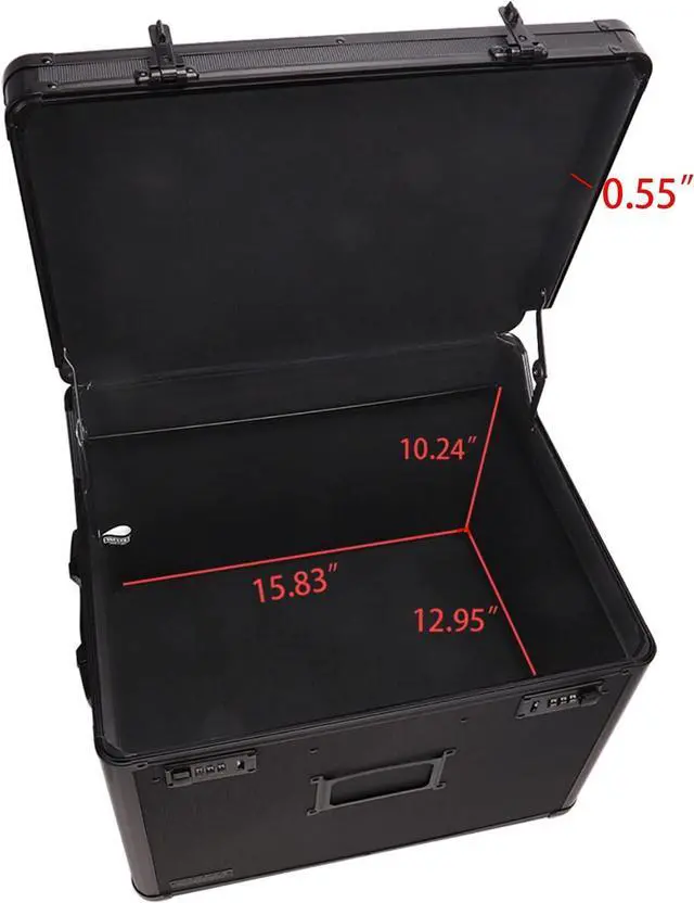 Alt view image 6 of 6 - Vaultz Locking Mobile File Chest, Letter/Legal Files, 17.5" X 15.5" X 14.5", Black