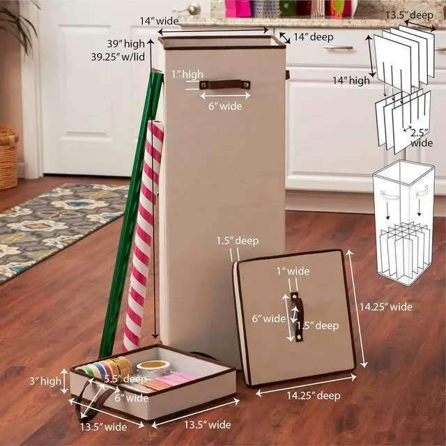 Alt view image 4 of 7 - Household Essentials Gift Wrapping Paper Organizer