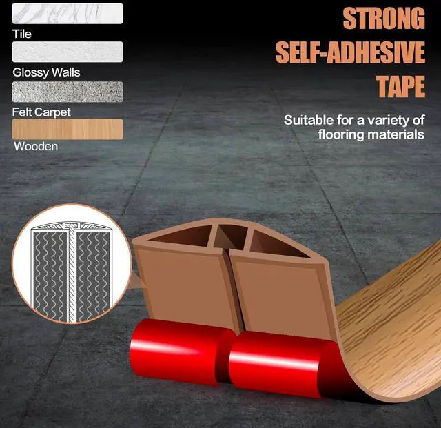 Alt view image 4 of 7 - Floor Cord Cover Self Adhesive Cord Hider,10FT Cable Management, Extension Strip Protector for Wires, Prevent Cable Trips for Offices, Gyms, Exhibitions Cavity:0.39"(W) x 0.27"(H) Brown Wood