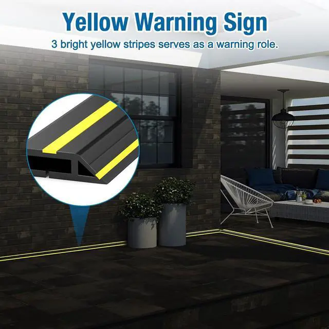 Alt view image 3 of 7 - Eapele 10 ft Floor Cable Cover Protector, Heavy Duty PVC Duct Easy to Unroll, Prevent Trip Hazard for Home Office or Outdoor Settings