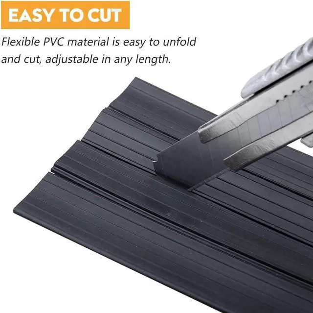 Alt view image 3 of 7 - 20Ft Floor Cable Cover, Floor Cord Protector 3 Channels Contains Cords, Cables and Wires, Perfect for Office, Home, Workshop, Warehouse, Concert, or Other Outdoor Surroundings (Black)