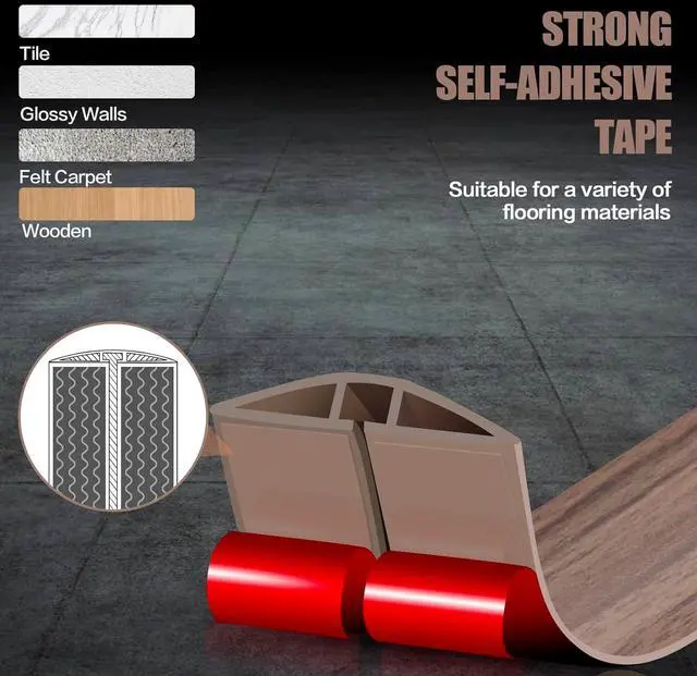 Alt view image 4 of 7 - Floor Cord Cover Self Adhesive Cord Hider,10FT Cable Management, Extension Strip Protector for Wires, Prevent Cable Trips for Offices, Gyms, Exhibitions Cavity:0.39"(W) x 0.27"(H) Wood Walnut