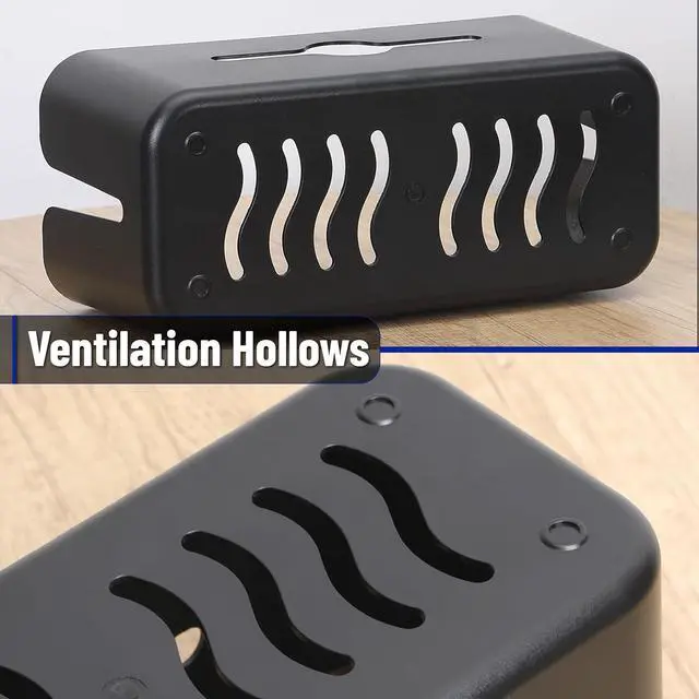 Alt view image 4 of 7 - Bates- Cable Management Box, Medium, Cable Organizer Box, Cord Organizer Box, Cable Box Organizer, Cord Management Box, Cord Hider Box, Cord Box for Wires on Floor, Power Strip Cover Box Baby Proof