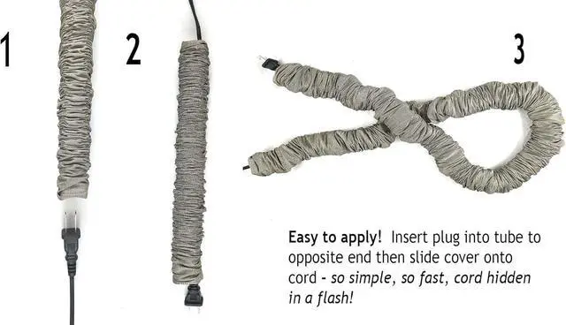 Alt view image 2 of 7 - Gray CoverEase 9 Feet Lamp Cord Cover Tube