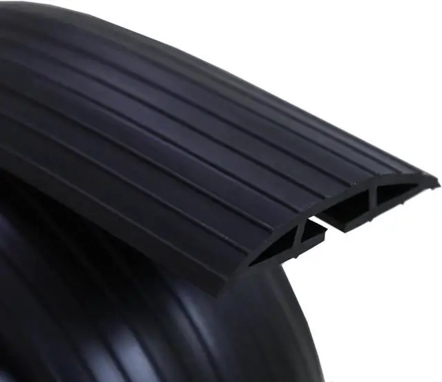 Main image of 10ft Floor Cable Cover Heavy Duty PVC Cord Cover Wire Cover to Prevent Trip Hazard for Home Office or Outdoor(10ft, Black)