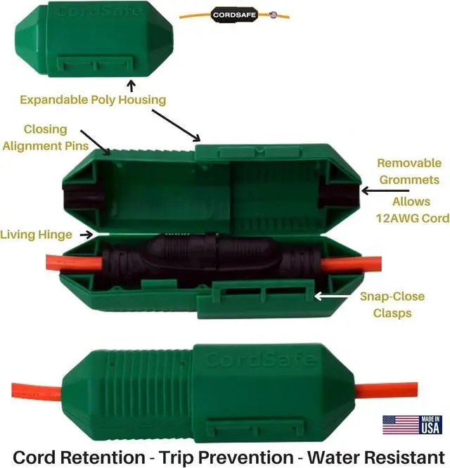 Alt view image 2 of 7 - Outdoor Extension Cord Protector  Weather-Resistant Snap-Lock Cover for Plug Connections  Rugged UV-Resistant Plastic Plug Protection, 20-Pack
