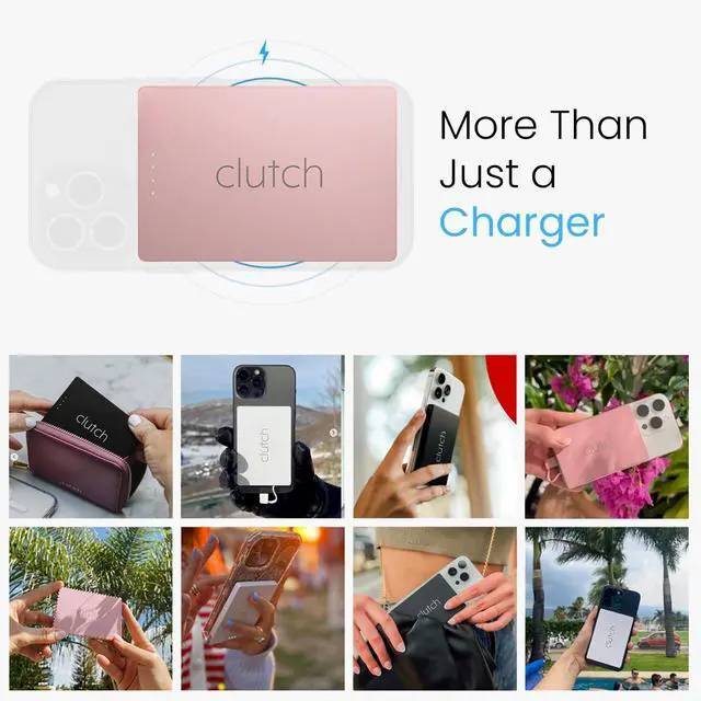 Alt view image 6 of 6 - Clutch - Pro USB-C Portable Charger - Compatible with iPhone 15, 16, 17 & Android Devices - Power Bank Magnetic Battery - TSA Travel Approved - USB Rechargeable - Built-in Cable - 5000 mAh - 3.7oz