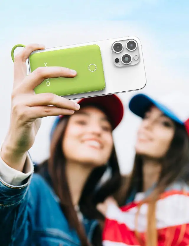 Alt view image 7 of 7 - 10000mAh Compatible with iPhone 15/16/17 (Only) Slim Portable Charger with Built in Cable, Power Bank Travel Charger External Battery Pack for Phone, 3 Output USB Type C Cord Clutch Charger, Green