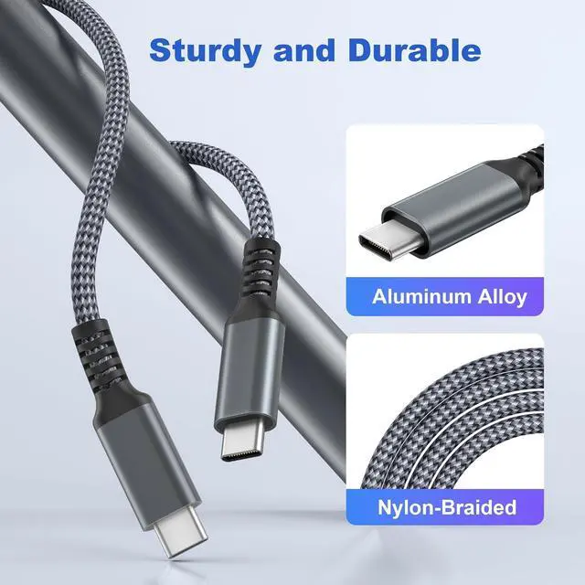 Alt view image 6 of 7 - Basesailor for New iPhone 17 16 Air Pro Max Charger USB C Cable 10FT,Long 100W Type C Fast Charging Power Cord with USBC Adapter for Apple 15 Plus,iPad 10th Air 5th Mini 7th 6th Gen,Samsung Galaxy S25