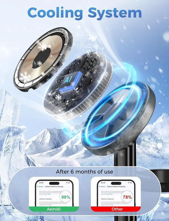 Alt view image 4 of 7 - 2025 3 in 1 Wireless Charging Station Compatible with MagSafe, 15W Fast Magnetic Mag-Safe Charger Stand for Apple iPhone 17 16 15 14 13 12 Series iWatch AirPods Pro 4 3 2, Black