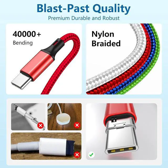 Alt view image 3 of 7 - 2Pack Multi Charging Cable for Apple Watch Charger 4 in 1 Travel Essentials Camping Essentials USB C/L/Micro Port Compatible with iWatch Series 10-1/iPhone 16/15/Galaxy Android-4FT