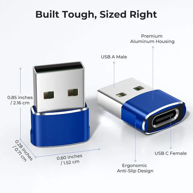 Alt view image 5 of 7 - Basesailor USB to USB C Adapter 2 Pack,Type C Female to A Male Charger Converter for Apple Watch Ultra iWatch 7 8 SE,iPhone 15 14 13 12 Plus Pro Max,AirPods,iPad Air 4 5 Mini 6,Samsung Galaxy S21 S22