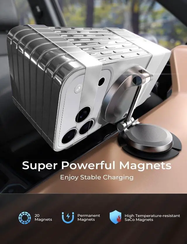 Alt view image 4 of 7 - LISEN for iPhone 17 Magsafe Car Mount Charger, 15W Fast Charging Magnetic Wireless Car Charger [Mini & Metal], 2025 Ultra Magnetic Car Phone Holder Dashboard for iPhone 17 Pro Max Air 16 15 14