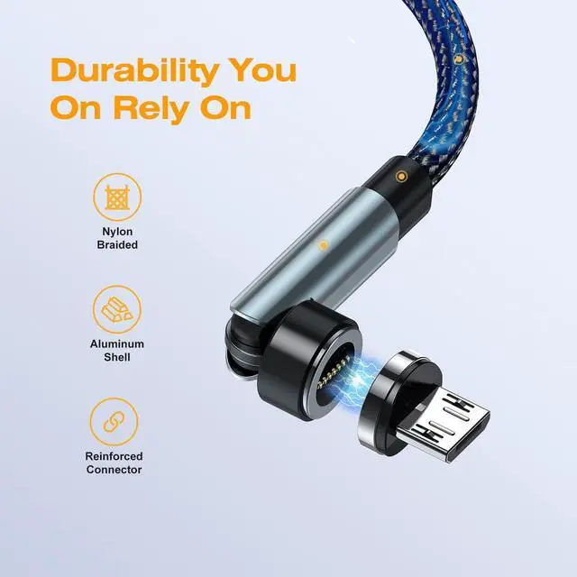 Alt view image 5 of 7 - 7-Pin Magnetic Charging Cable 2Pcs 360° Rotating 3 in 1 USB C Magnetic Phone Charger, 3A Fast Charging with Data Transfer for Android/i-Product/Micro/CarPlay-Grey