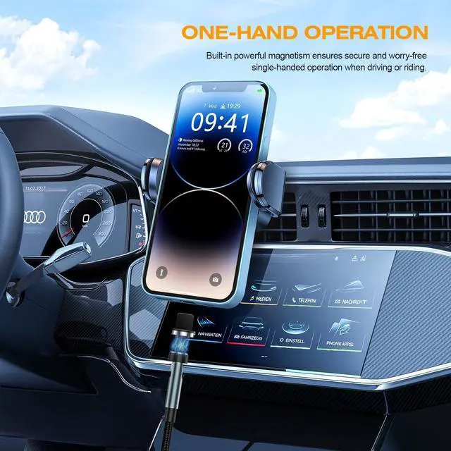 Alt view image 7 of 7 - 7-Pin Magnetic Charging Cable 2Pcs 360° Rotating 3 in 1 USB C Magnetic Phone Charger, 3A Fast Charging with Data Transfer for Android/i-Product/Micro/CarPlay-Grey