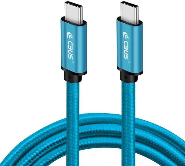Alt view image 3 of 6 - CBUS 10ft USB C to C Fast Charging Cable Heavy-Duty Braided Cord Compatible with iPhone 16/15/Pro/Max/Plus, iPad Pro/Air, Galaxy S25/24/S23/S22/Plus/Ultra/FE, Google Pixel, TCL Type C (Electric Blue)