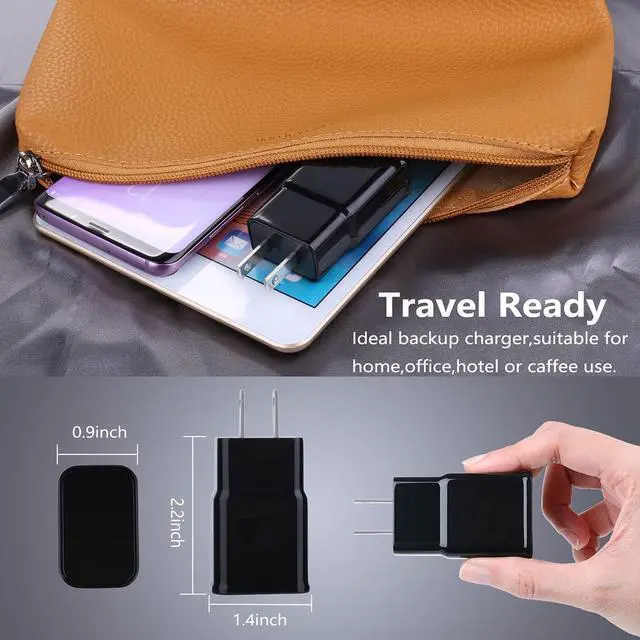 Alt view image 6 of 7 - 6-Pack Type C Charger Fast Charging Block, Android Phone Rapid USB Wall Charger Compatible with Samsung Galaxy S21/S20/S10/S10e/S10 Plus/S9/S9 Plus/S8/S8 Plus/S7/S6/Note 10/Note 9/Note 8,LG,HTC iPhone