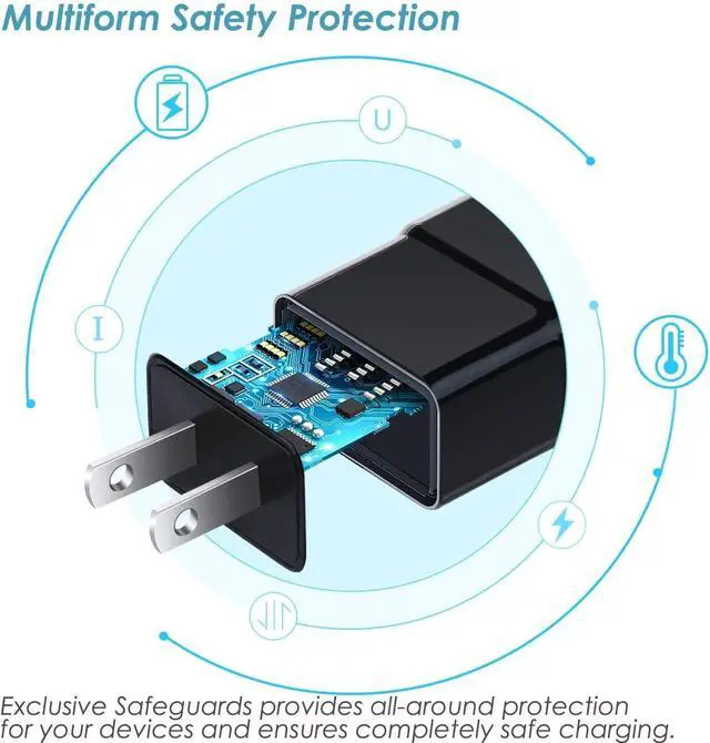 Alt view image 7 of 7 - 6-Pack Type C Charger Fast Charging Block, Android Phone Rapid USB Wall Charger Compatible with Samsung Galaxy S21/S20/S10/S10e/S10 Plus/S9/S9 Plus/S8/S8 Plus/S7/S6/Note 10/Note 9/Note 8,LG,HTC iPhone