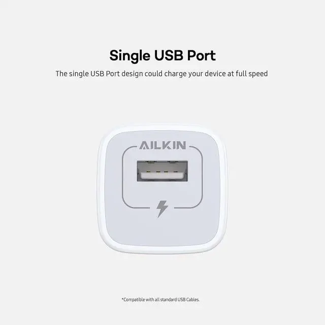 Alt view image 3 of 7 - AILKIN USB Charger Wall Plug, [5Pack-1Port] Fast Charging Outlet AC Power Adapter Block Cube for iPhone, iPad, Samsung, Camera, Android or Type C Phones & Tablets Charge Multiple USB Hub Station Base