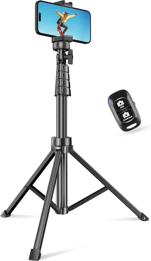 Main image of SENSYNE 62" Phone Tripod & Selfie Stick, Extendable Cell Phone Tripod Stand with Wireless Remote and Phone Holder, Compatible with iPhone Android Phone, Camera