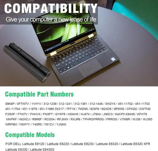 Alt view image 6 of 7 - ASUNCELL Laptop Notebook Battery for Dell Latitude E6320 E6330 E6430S E6220 E6230 E6120 Series, Compatible p n FRR0G UJ499 TPHRG KJ321 Y61CV