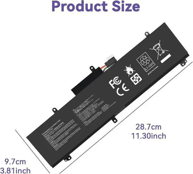 Alt view image 2 of 7 - C41N1837 Laptop Battery for ASUS ROG Zephyrus G15 GA501I GA502 GA502D GA502DU GA502GU GA502IV GU502 GU502DU GX502GW GX532GV GU532GW GU502LU GU502LW GU502LV GX502LXS GX502GV GX502GW 0B200-03380100