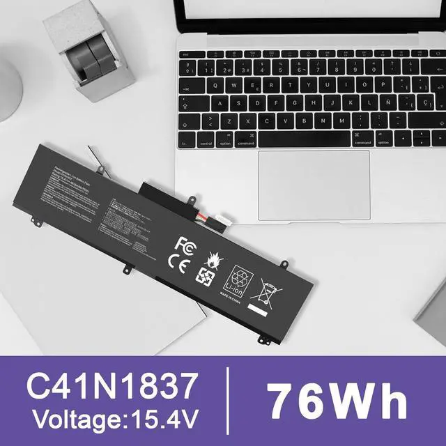 Alt view image 7 of 7 - C41N1837 Laptop Battery for ASUS ROG Zephyrus G15 GA501I GA502 GA502D GA502DU GA502GU GA502IV GU502 GU502DU GX502GW GX532GV GU532GW GU502LU GU502LW GU502LV GX502LXS GX502GV GX502GW 0B200-03380100