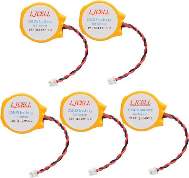 Main image of 5PCS CMOS Battery for Intel NUC Laptop Backup PS2 PS3 BIOS RTC CR2032 Battery with 2 Wire Cable and Connector