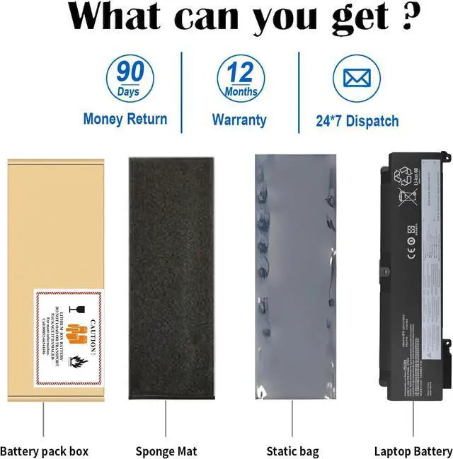 Alt view image 5 of 6 - 01AV406 SB10J79003 Replacement Battery for ThinkPad T460s T470s Series 01AV405 SB10J79002 00HW038 00HW025 00HW024 01AV462 01AV407 01AV408 L16M3P73 SB10J79004 Laptop.