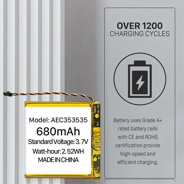 Alt view image 3 of 7 - AEC353535 Battery, 680mAh [2025 Upgraded] High Capacity Li-Polymer Battery Replacement for Beats Solo 2, Solo 3 Wireless Headphones AEC353535 with Professional Tool Kits