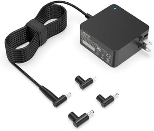 Main image of Dexpt Charger Fit for Asus Laptop with Round Port (UL Safety Certified) - Fit for Vivobook, Zenbook & More Replacement, 65W/45W/33W, LED Indicator, 7.5Ft Power Cable