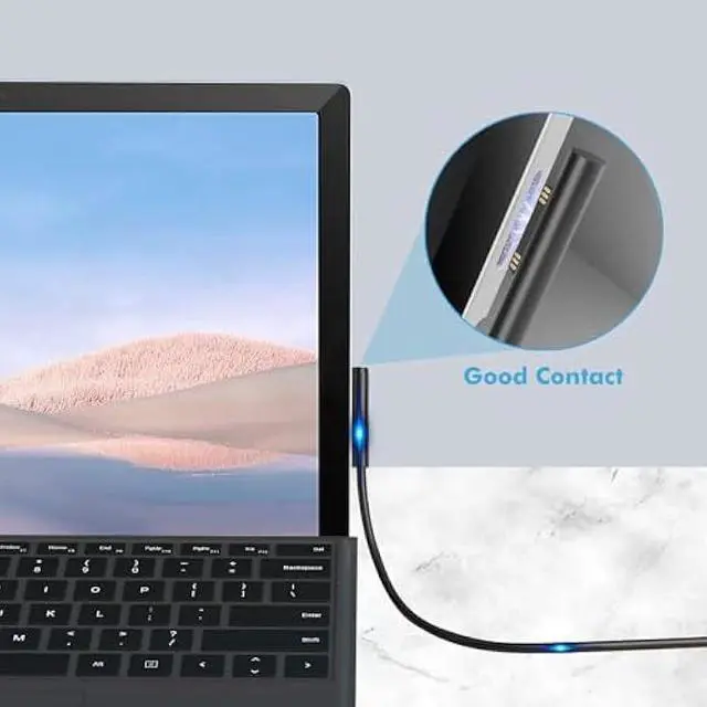 Alt view image 3 of 5 - 65W Surface Pro Laptop Charger Compatible with Microsoft Surface Pro 9 8 7 6 5 4 3 X Power Adapter,Surface Laptop 1 2 3,Compatible with Both Microsoft Surface Book Laptop/Tablet