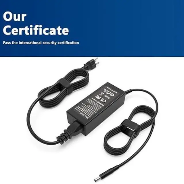 Alt view image 2 of 7 - 65W 4.5mm AC Adapter Compatible with Dell Latitude 3520 3540 3440 3420 3550 3430 3320 3340 3330 3450 3535 Business Student Laptop DA65NM191 19.5V 3.34A Power Supply Adapter Cord