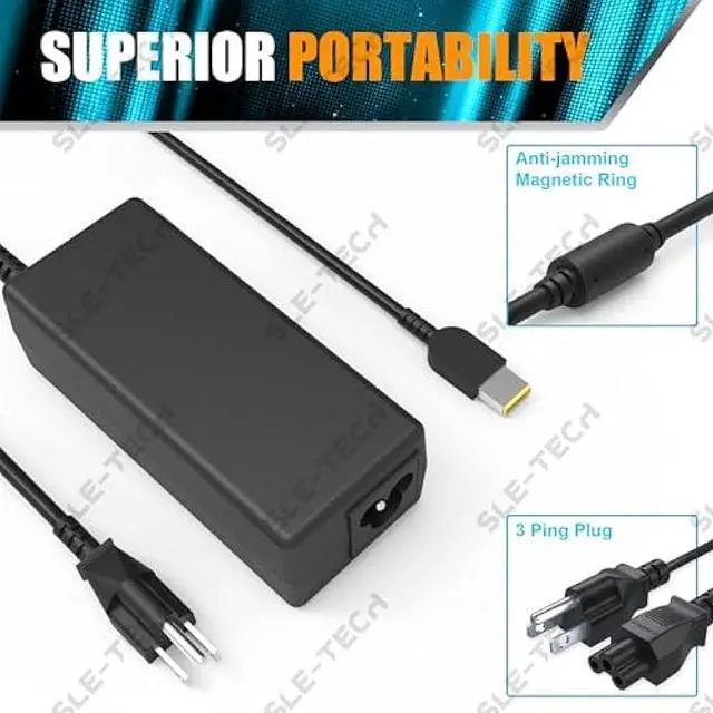 Alt view image 2 of 7 - SLE-TECH 90W Laptop Charger Compatible with Lenovo ThinkPad X1 Carbon T440 E431 G410 45N0237 45N0236 45N0239 344428U T431s Z510 PA-1900-081 0B46994 0B46995 Yoga 11s Flex 14 15D