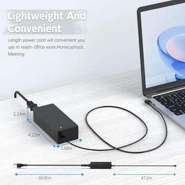 Alt view image 7 of 7 - 65W Laptop Charger Compatible with Lenovo IdeaPad 1 3 5, Flex 4 5 6, V14 V15 V17 Series, IdeaPad 110 110s 320 330 330s 520 530s 710s L340 S145 S340 S540; Chromebook N22 N23 N42 Power Supply Cord