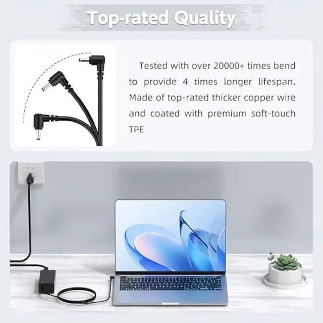 Alt view image 4 of 7 - 65W Laptop Charger Compatible with Lenovo IdeaPad 1 3 5, Flex 4 5 6, V14 V15 V17 Series, IdeaPad 110 110s 320 330 330s 520 530s 710s L340 S145 S340 S540; Chromebook N22 N23 N42 Power Supply Cord