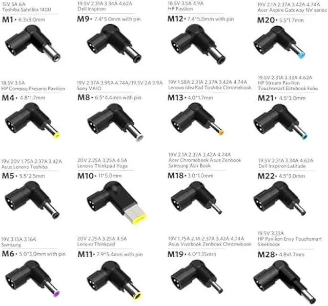 Alt view image 3 of 7 - 90W Universal AC Adapter Laptop Charger Replacement for Dell HP Acer Asus Lenovo IBM Toshiba Samsung Sony Fujitsu Notebook Ultrabook Chromebook Power Supply Cord