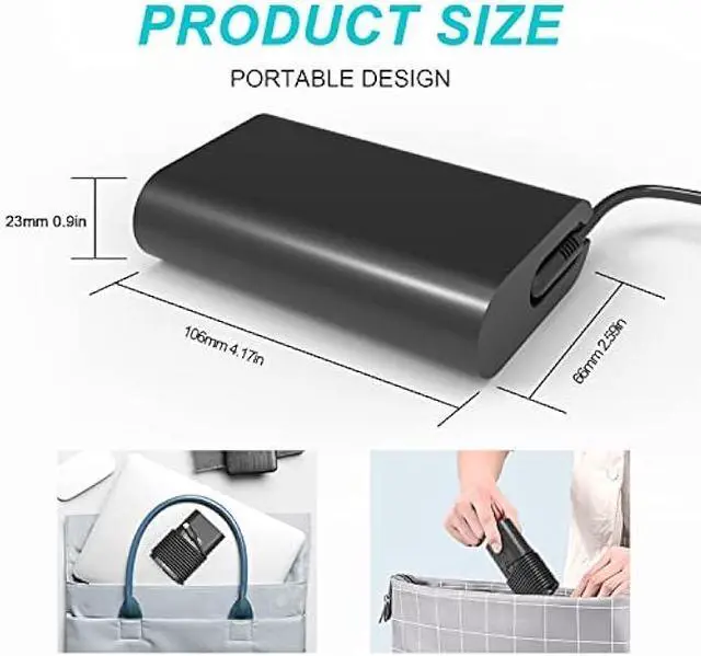 Alt view image 2 of 5 - 65W 45W USB C Laptop Charger Compatible with Dell Latitude 7420 5420 5520 5430 5440 7440 5450 5530 7330 7430 5540 5320 7320 9430 3450 3550 7410 2in1, XPS 13, Computer Type C AC Adapter Power Cord