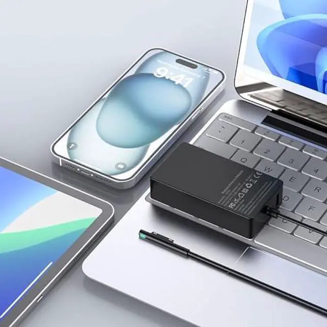 Alt view image 3 of 5 - Surface Pro Laptop Charger 65W Power Adapter for Microsoft Surface Pro 3/4/5/6/7/8/9/X, Windows Surface Laptop 6/5/4/3/2/1, Surface Book 3/2/1, Surface Go Tablet, 6.5FT Power Cord